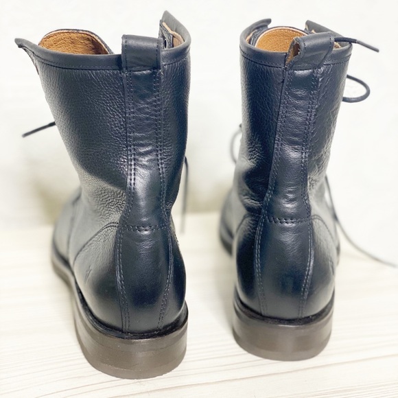 SOLD - FRYE Veronica Lace Up Combat Boots 9 Black - Picture 5 of 9